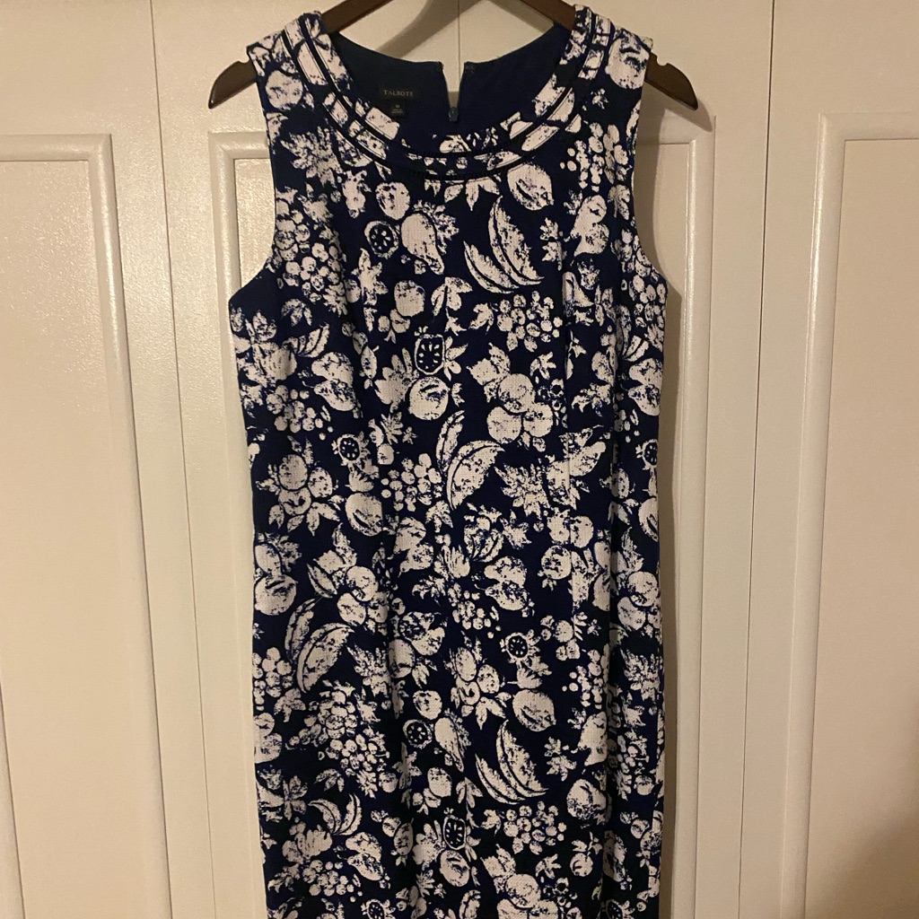 Talbots Navy And White Dress